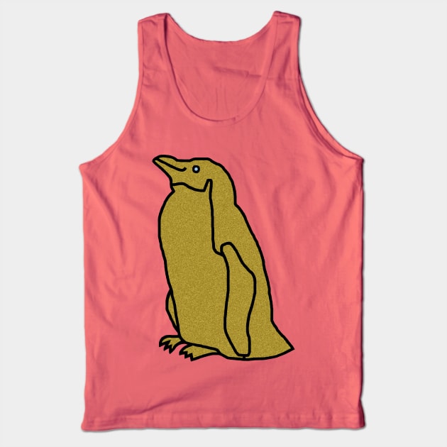 Gold Metallic Penguin Tank Top by ellenhenryart